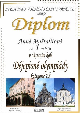 Diplom Anna Maštalířová