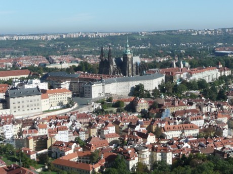 Pohled z rozhledny na Petříně